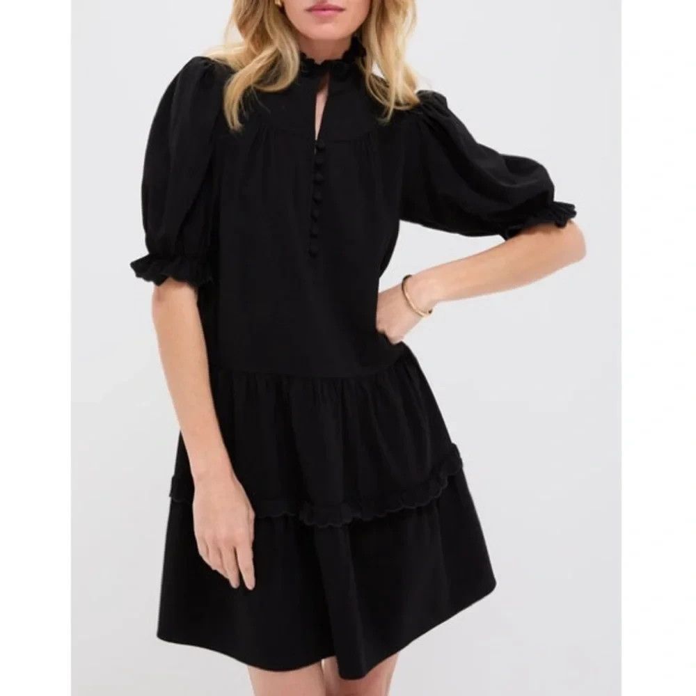 Pomander Place Women Selena Mini Dress Size XXL 2XL Black Puff Sleeve D116 -16 - Picture 2 of 16